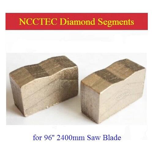 Diamond segments teeth heads for Diameter 96'' inch 2400mm 2.4M granite mine Multi saw blade cutting Basalt 15/20mm Height