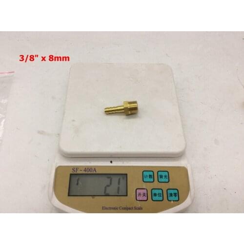Free shipping copper fitting 8mm Hose Barb x 3/8" inch male BSP Brass Barbed Fitting Coupler Connector Adapter