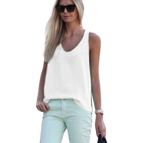 New Womens Solid Color Sleeveless V-neck Slim Summer Chiffon Blouse Ropa Mujer Tops Women 2020 Blusas Mujer De Moda