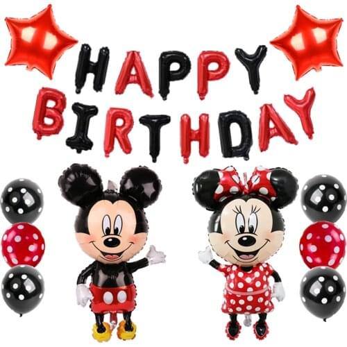 Large Mickey Minnie Mouse Balloons Disney Cartoon Foil Balloon Baby Shower Birthday Party Decorations Kids Classic Toys Gifts