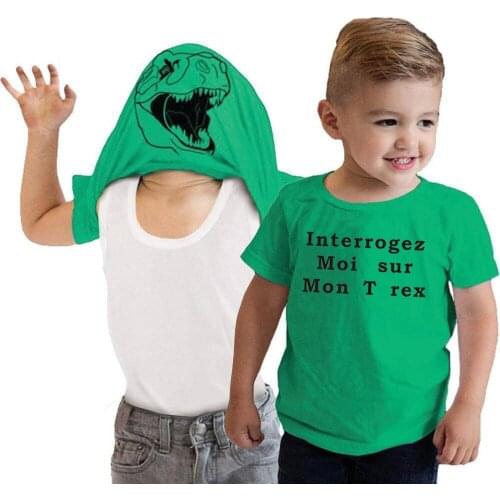 Interrogez-moi sur mon T Rex Flip T Shirt Kids Funny Shirt Dinosaur Graphic Tee Clothes Fashion Funny Kids Boys Toddler Plussize
