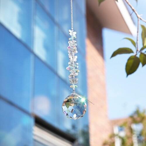 H&D Dragonfly Butterfly Animal Pendant Sun Catcher Hanging Window Home Decor Rearview Mirror Crystal Decor Valentines Day Gift