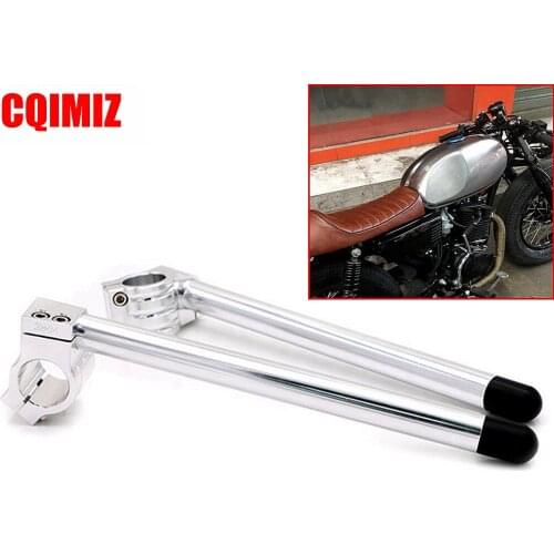 Chrome Motorcycle Handlebar Racing Adjustable CNC 31/32/33/35/37/39/41/51mm Clip On Ons Fork Handlebars Handle Bar Cafe Racer