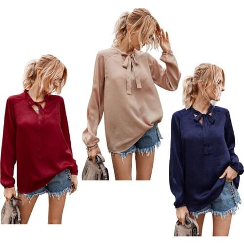 Блузки с галстуком KLV China At AliExpress