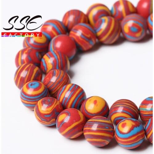 Wholesale Colorful Malachite Beads Natural Stone Turquoises Round Loose beads 4 6 8 10 12mm 15'' For Jewelry Making DIY Bracelet