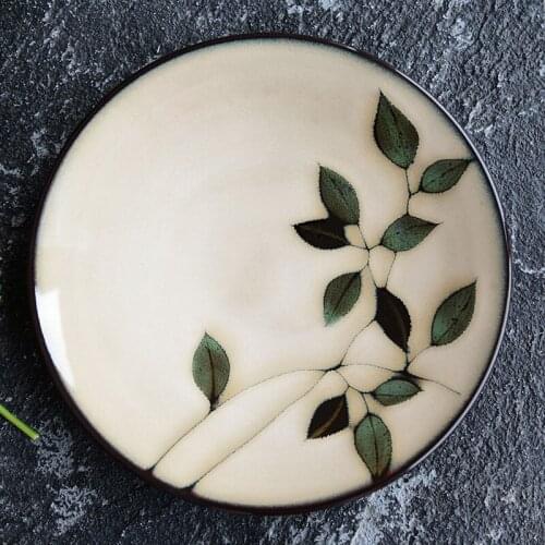 Round Plate Japanese Style Western Dishes For Kitchen Plateau De Service Decorative Plates Tableware Dessert Tray Тарелки 접시