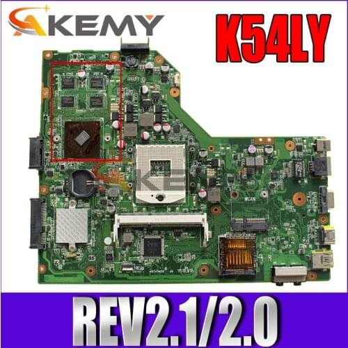 Akemy K54LY Laptop motherboard for ASUS K54LY K54HR X84H original mainboard REV2.1/2.0 PM