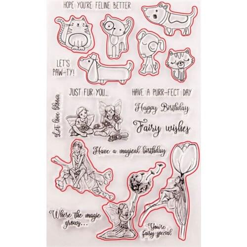 Puppy Kitten Fairy Metal Cutting Dies and Stamps DIY Scrapbooking Card Stencil Paper Craft Handmade Album Handbook Home Decor