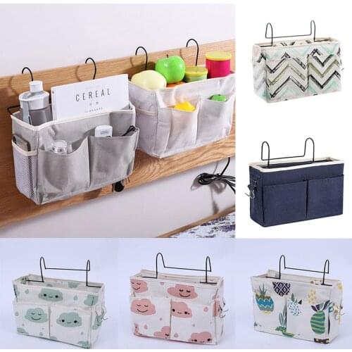 Fashion Hanging Organizer Bedside Storage Bag Multi-Pocket Holder For Dormitory Bed Bunk Hospital Bed Rails Hanging Organizers