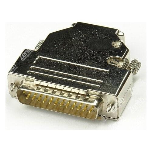 D-Sub 25-pin DB25 plug (male) Solid Pins module + removable metal shell