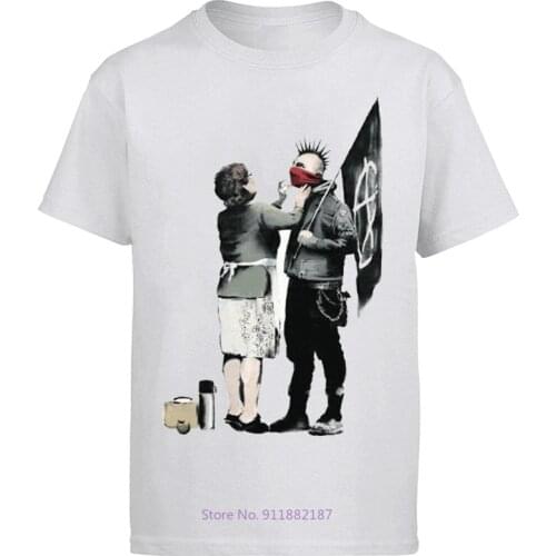 T-Shirt Banksy Mamma Anarchico Kiss Artist Street Art Stencil Bristol Men Fashion Summer T Shirt new arrival