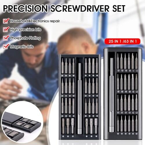 Screwdriver Kit 24 Precision Magnetic Bits DIY Dismountable Screw Driver Set Mini Tool For Smart Home PC Phone Watches Repair