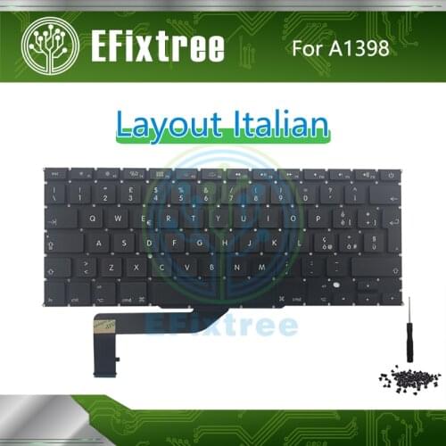 New A1398 Keyboard Italian For Macbook Pro Retina 15" A1398 Layout Small Enter 2012-2015 Year EMC 2512 2673 2674 2745 2876