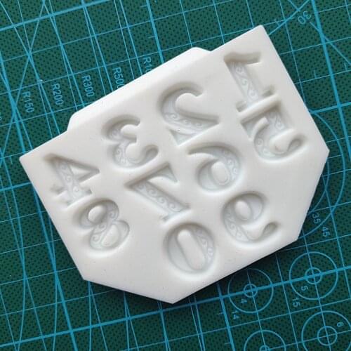 Newest Delicate Lace Letters Silicone Biscuit,Cake,Fondant,Cookie,Mousse,Chocolate Mold DIY Cake Decoration SQ1697