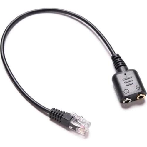 New 1PC Dual 3.5mm Audio Jack Female to Male RJ9 Plug Adapter Convertor Cable PC Computer Headset Telephone Using