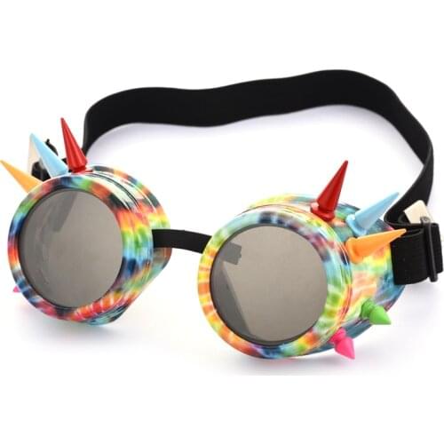 Punk Colorful Goggles Rivet Eyewear Steampunk Spikes Goggles Glasses Welding Gothic Cosplay Goggles Photography Accessories