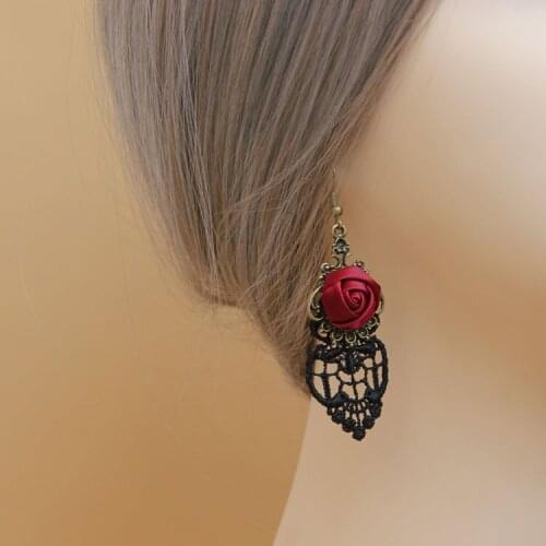 Wholesale Gothic rose drop earrings lace earrings women accessories earrings for women party accessories