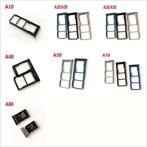Original DUAL Sim Card Tray SD Card Reader Socket Slot Holder Replacement Part For Samsung A10 A20 A30 A40 A50 A70 A80