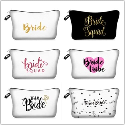 Bridesmaid Gift Team Bride To Be Hair Clip Wristband Cosmetic Bag Wedding supplies Bridal Shower Bachelorette Party Decoration-S