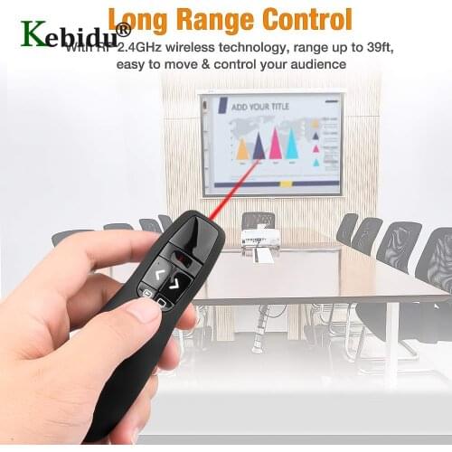 Hot Handheld R400 2.4Ghz USB Wireless Red Laser Pointer Pen Presenter PPT Remote Control for Powerpoint Presentation For Office