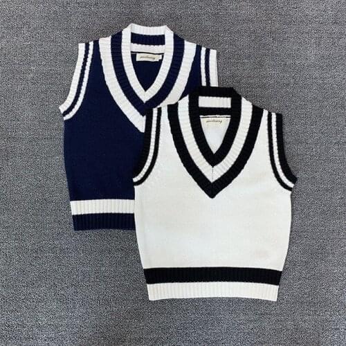V-neck Kids School Sweaters Cotton Blend Big Size for 100-180cm Boys Girls Knitted Wear Overall Childrens Clothes
