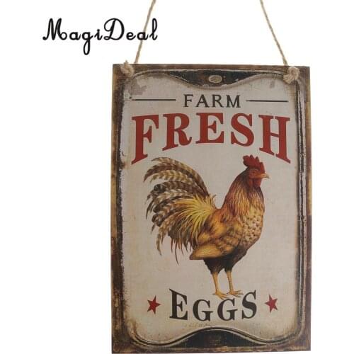 Country Style Farm Fresh Eggs Wooden Plank Sign Chicken Coop Wall Hanging Board Decorations