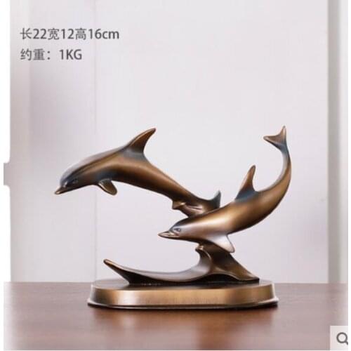 North European dolphin furnishings creative living room TV porch decoration modern simple resin decoration air home crafts
