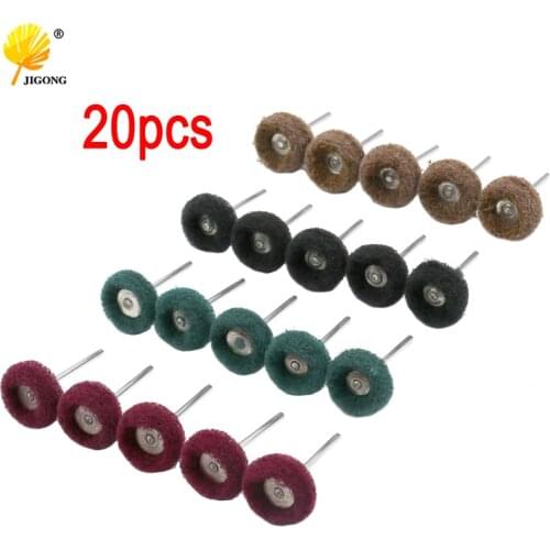 20pcs Shank Nylon Abrasive Wheel Brush Rotary Tool Accessories With 3mm Shank For Buffing Polishing Grinding