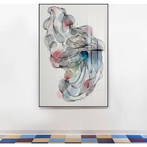 Nordic Colorful Art wall Art Canvas Painting Posters Prints Abstract line Picture for Living Room Morden Home Decor No Frame