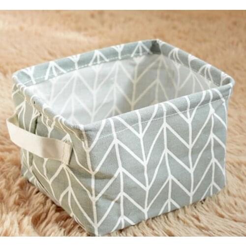 Foldable Storage Basket Canvas Fabric Waterproof Organizer for Nursery Kids Toys Makeup Desktop Organization with Handle fashion