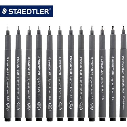 Staedtler Fineliner Gel Pens Black Color 12 Sizes Office&School Art Sketching Drawing Stationery