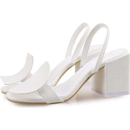 Designer Square Round Decoration Sandals Women Open Toe Flip Flops Chunky Differ Over High Heels 2021 Cool Gladiator Sandalias