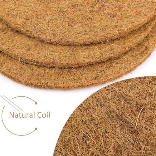1PS Natural Coconut Fiber Coconut Palm Mat Super Thick Protective Film 11.8 Inches Organic Tree Rings Indoor Outdoor Plant Cover