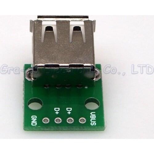 10pcs 4P usb 2.0 female socket to DIP 2.54MM adapter board