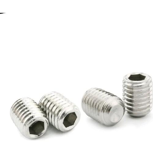 1000pcs/lot M1.6*2/2.5/3/4/5/6/8 DIN916 GB80 Stainless steel hex socket set screw with cup point