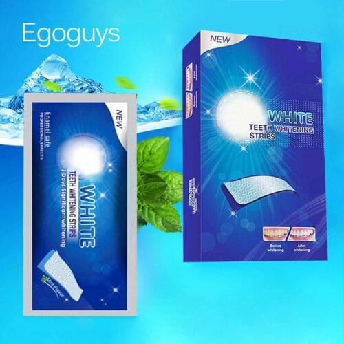 14PCS/Pack D Teeth Whitening Strips Mint Flavor Teeth Shade Bleaching Oral Care Remove Tooth Stain Dental Whiten White Tips Kit