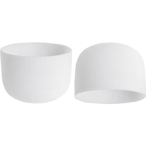 2 Pcs 8Inch Note Perfect Sound Chakra Frosted Quartz Crystal Singing Bowl E Solar Plexus & F Heart