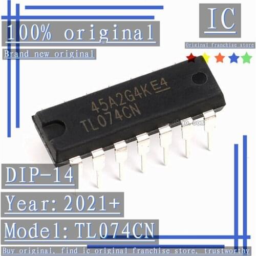 2021+100% Brand new original 10PCS-50PCS TL074CN DIP-14 Quadruple Operational Amplifier JFET