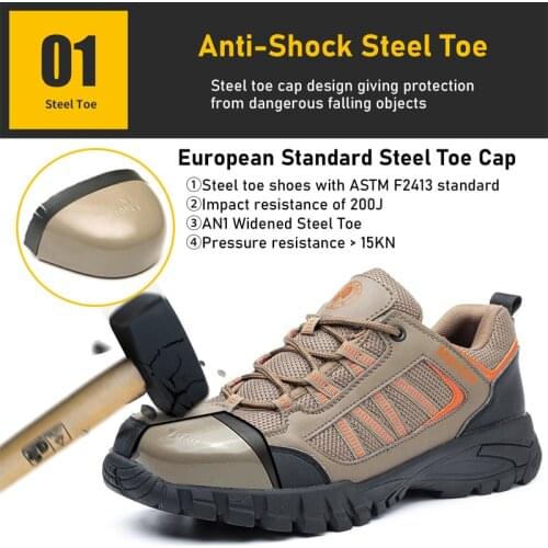 2022 Outdoor Safety Shoes Men Puncture-Proof Work Boots Steel Toe Shoes Hiking Boots Work Sneakers Men Industrial Shoes Footwear