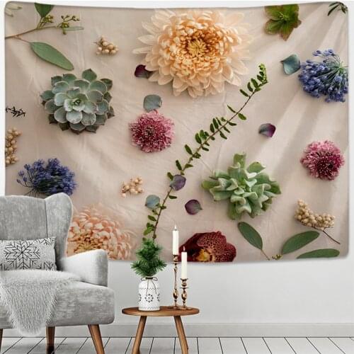 3D Print Mandala Flower Plant Tapestry Wall Hanging Hippie Bohemian Tapestry Psychedelic Home Dormitory Decoration Wall Hanging