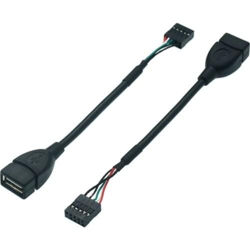 9-pin USB Motherboard Internal Header to USB2.0 Bus Adapter Chassis Built-in Cable for Computer Desktop Cable