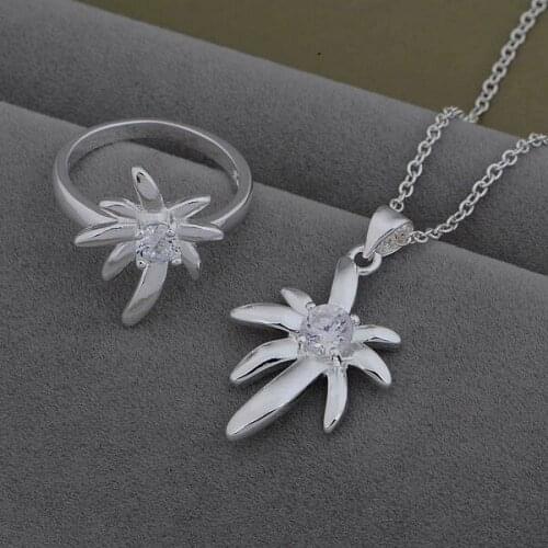 AS540 Trendy wholesale r Jewelry Sets Ring 536 + Necklace 860 /axuajpba byrakpyar plated