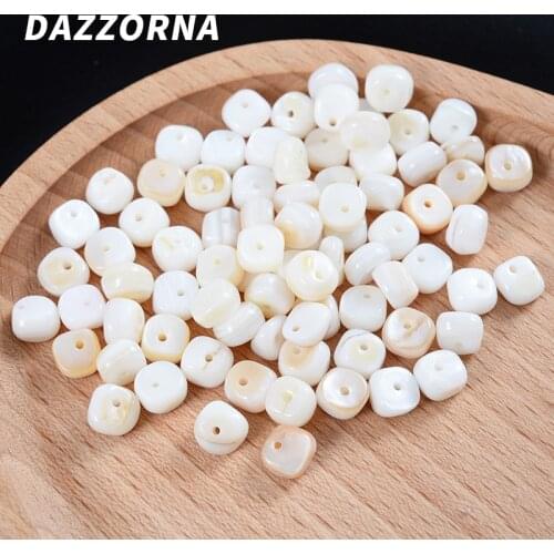 Charm Natural White Shell Spacer Beads Cute Square Shape Mother Pearl Beads For Jewelry Making DIY Necklace Bracelet Accessories