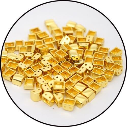 JUWANG 10 pcs\lot Gold Enamel Tile Beads Fashion DIY Jewelry Accessories Paint Square Strand Beads For Bracelets Necklace Making