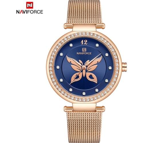 The New NAVIFORCE New Watches Women Top Brand Luxury Fashion Elegant Date Quartz Luminous Casual Sport Waterproof Wrist Watch