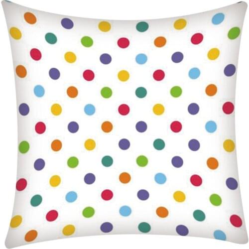 Brand New Print Pillow Case Polyester Sofa Car Cushion Cover Home Decor 45 X 45cm Coloured polka dot printing Pillow Case Z30528