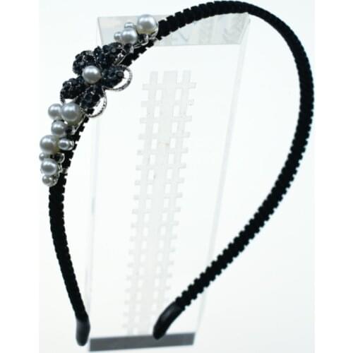 Korean Big Pearl Retro Bow Flower Leaves Headband For Cute Girls Children Handmade Fashion Festival Hair Accessories