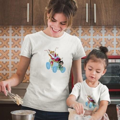 Summer New Products Family Matching Clothes Vanellope Cartoon Pattern Dropship Color Adult Unisex T-shirts Fashion Casual Kawaii