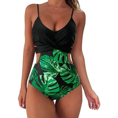 Summer Womens Swimwear Wrap Cut Out One-piece Suits Swimsuit Push Up Bathing Suit Strap Beach Wear High Waist Bodysuit Monokini