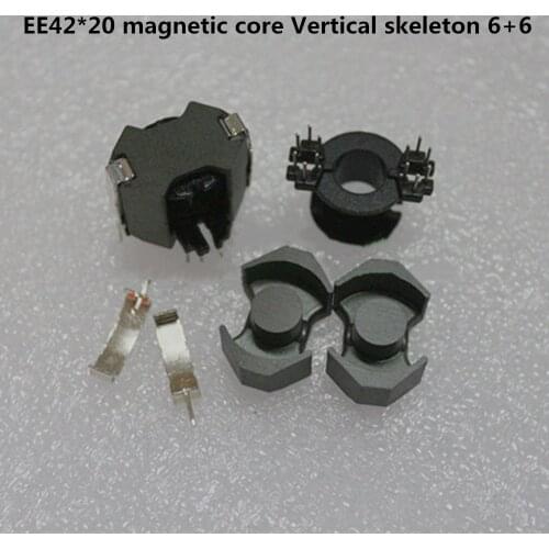 RM8 Magnetic Core Supporting Vertical 6+6 Skeleton with Steel Clamp Ferrite Core PC40 Material Transformer